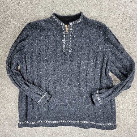 Woolrich Ribbed Onyx Heather Sweater Womens 2XL Gray Wool Blend 1/4 Zip Pullover - Picture 12 of 16